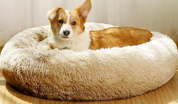 JEMA Calming Dog Beds for Medium Large Dogs,Washable Donut Cuddler Pet Bed Cushions,Durable & Cozy Soft Dog Bed with Removable Pad 24 Inch